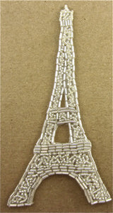 Eiffel Tower with Silver Beads 6.25" x 3"