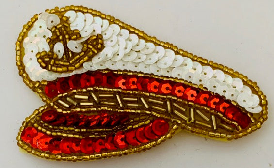 Choice of Color - Captains Hat with Royal Blue, Black or Red Sequins 5" X 3.5"