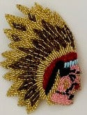 Native American Chief with Multi-Colored Headress 5" x 3.5"