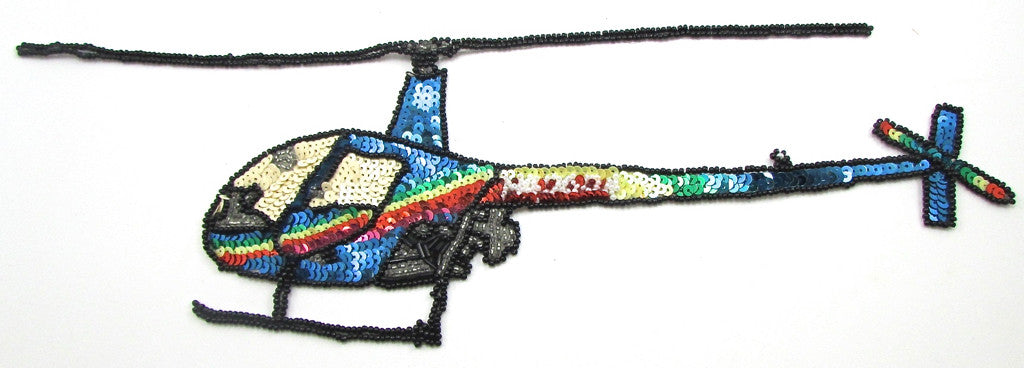 Helicoptor with Multi-Colored Sequins and Beads 9" x 12"