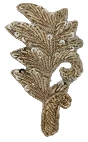 Gold Bullion Leaf with Sequins 2" X 3.5"
