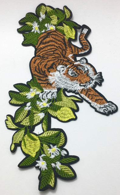 Tiger in Foliage Embroidered Not Iron-On 6