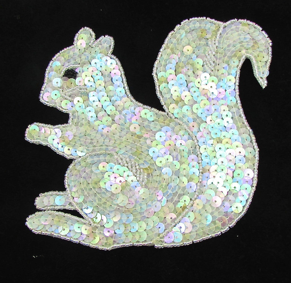 Squirrel with Gold Iridescent Sequins and Beads 6
