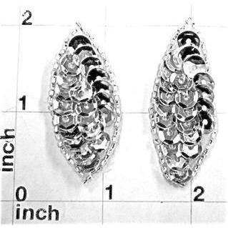 Leaf Pair Silver Sequins
