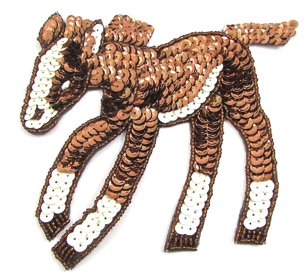 Pony with Bronze and White Sequins and Beads 5.5