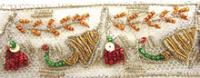 Load image into Gallery viewer, Trim with Pattern of Bullion Multi-colored Thread 1.25&quot; with Net Edging