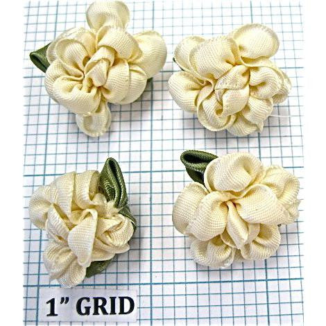Flowers Set of Beige Satin