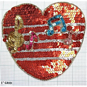 Heart* with Musical Notes 5.5" X 6"