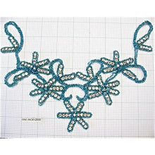 Load image into Gallery viewer, Turquoise Rhinestone Neckline 10&quot; x 7&quot;