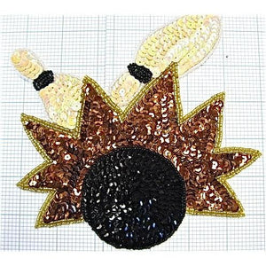 Bowing Ball and Pins Sequin Beaded 6.5" x 7"