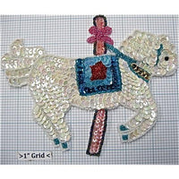 Carousel Horse White with Blue Saddle 5.25
