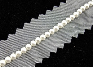 White trim with White Pearls 1/8" Wide