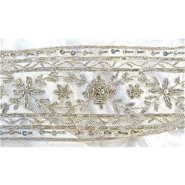 Ribete con diseño floral de lingotes de plata de 10,16 cm de ancho