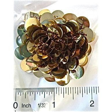 Flor de lentejuelas doradas de 5 cm