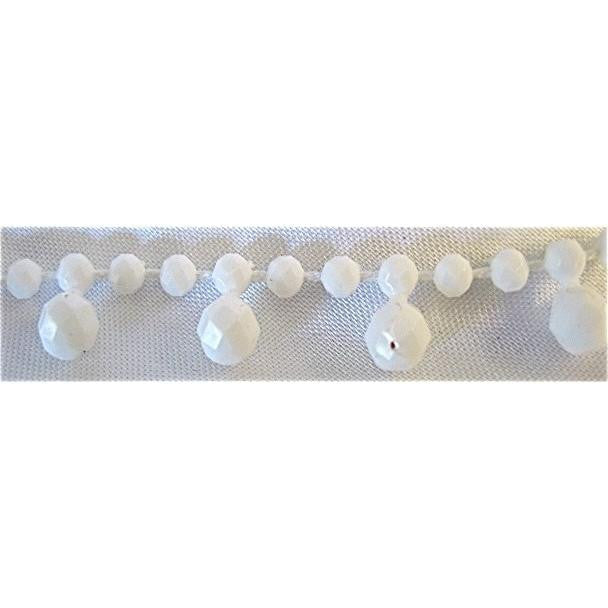 Trim Acrylic White Beads 1/8" Sold by the Yard