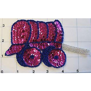 Country Western Covered Wagon Pink and Blue 6" x 3"