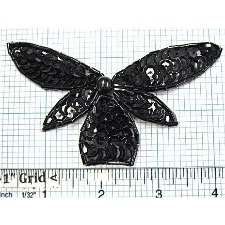 Motivo de diseñador con cuentas y lentejuelas 4" x 2.5"
