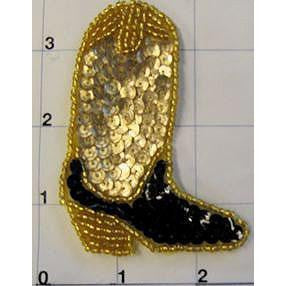 Cowboy Boot Gold and Black 3" x 2.5"