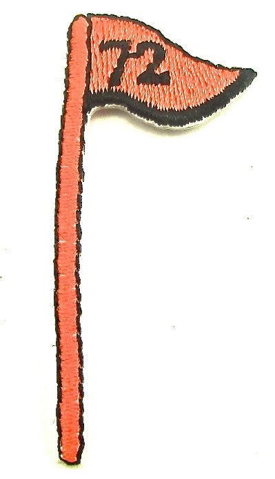 Banderín de golf naranja y negro 9 por $2.00, 2.5" x 1"