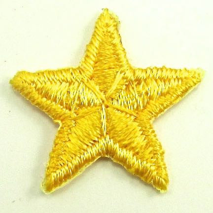 Star Yellow with Embroidered Iron-On 1.25"
