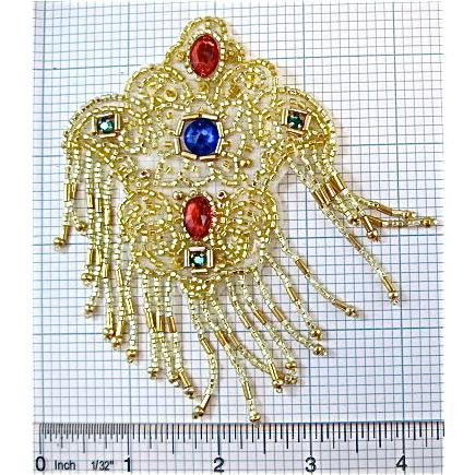 Hombrera dorada con joyas 4.5" x 3"