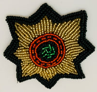 Patch with Black gold Red Beads 3