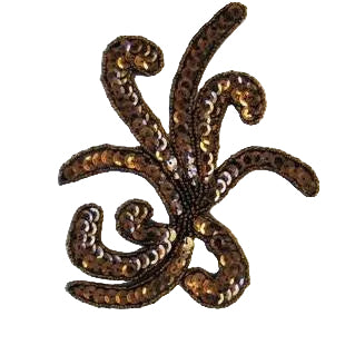 Motivo bronce con espiral de lentejuelas 5.5" x 5"