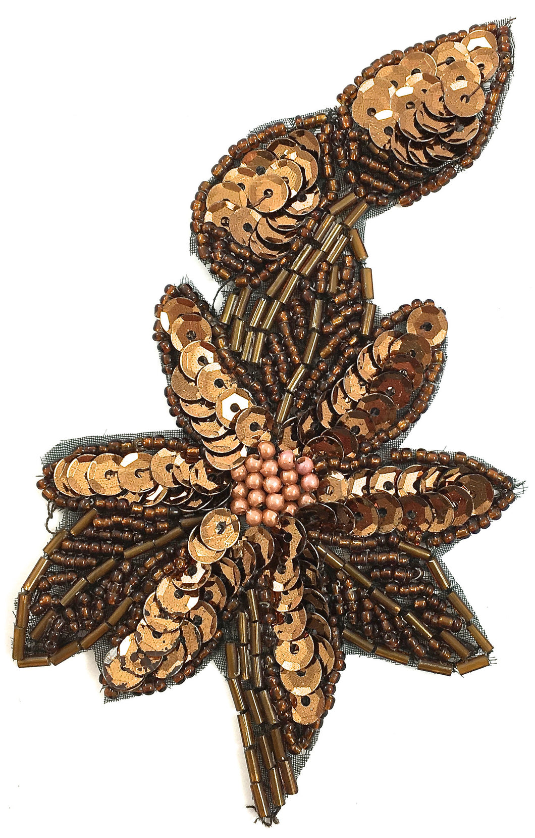 Flower with Bronze Sequins and Beads 5.5
