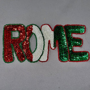 Rome with MultiColored Sequins and Beads 3" x 6.5"