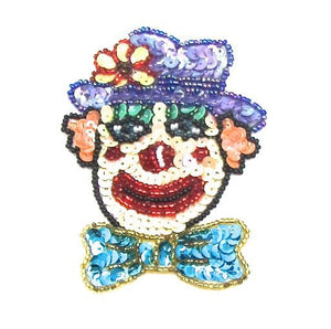 Clown Face with MultiColored Sequins and Beads in 2 variants