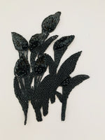 Leaf Applique with all Black Beads 8