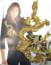Load image into Gallery viewer, Dragon Large Gold with Sequins and Beads 7.5&quot; x 12&quot;