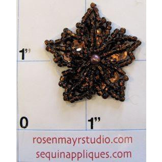 Flower with Bronze Sequins 1"