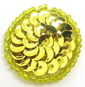 Circles and Dots Bright Gold Cup Sequins and Beads 1"