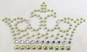 Heat Press Crown with Gold And Silver Crystals 1.5" x 3"