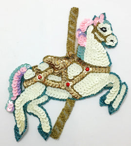 Choice of Size Horse Carousel Merry-go-Round with Sequins and Beads