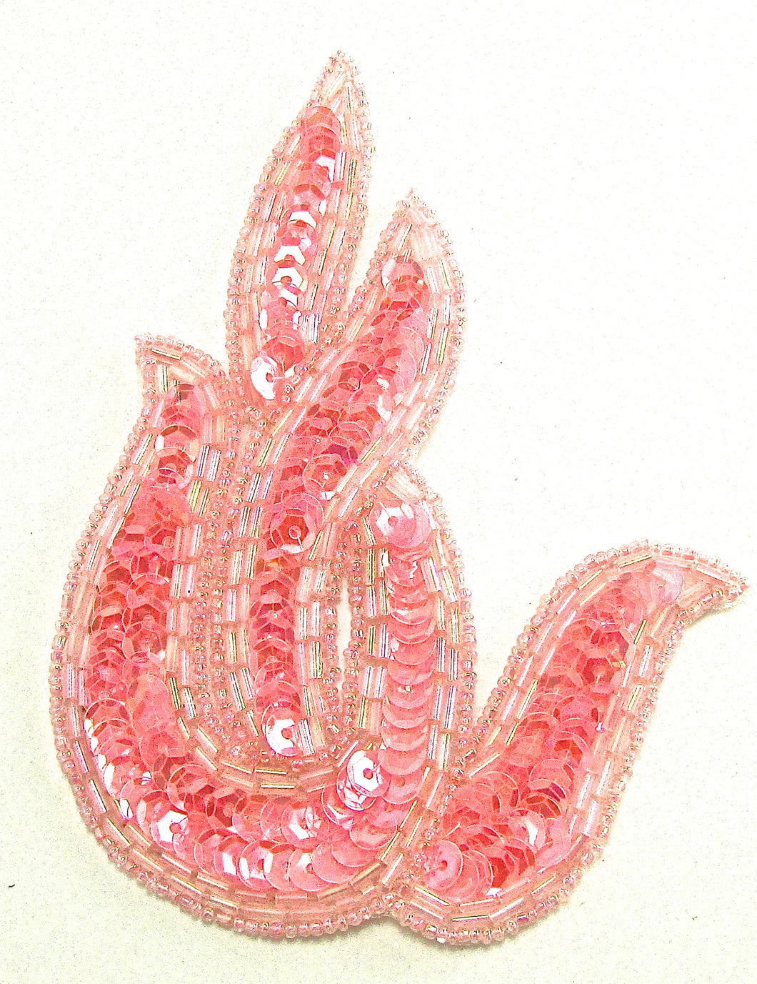 Designer Motif Twist with Pink Iridescent Sequins and Beads 5.25