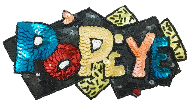 Aplique de lentejuelas multicolor "Popeye" 7.5” x 4.5”