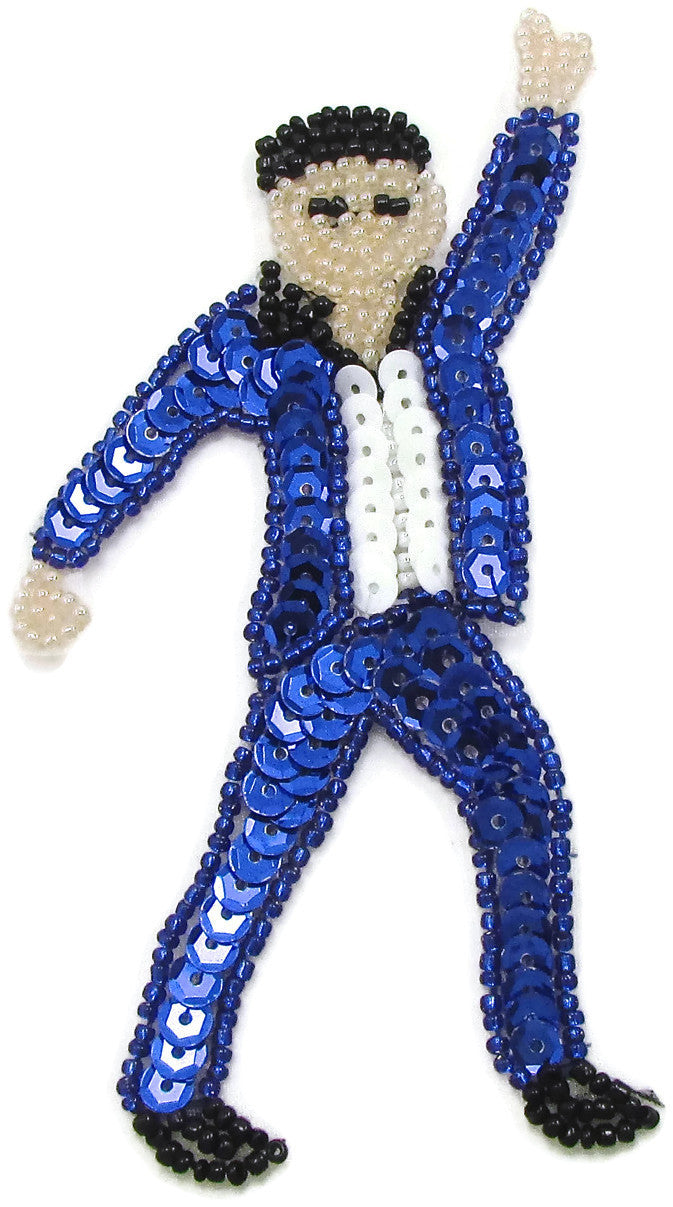 Emoji de hombre bailando traje azul 5" x 2.5"