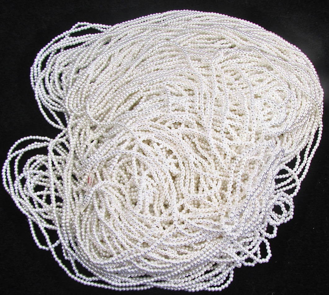 Beads White Loose on a Yellow String 9.2 oz size: 1.8-1.9mm