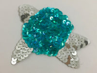 Flower with Silver and Turquoise Sequins 3