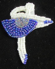 Load image into Gallery viewer, Ballerina with Moonlite and White Beaded Tutu  2.5&quot; x 2&quot; - Sequinappliques.com