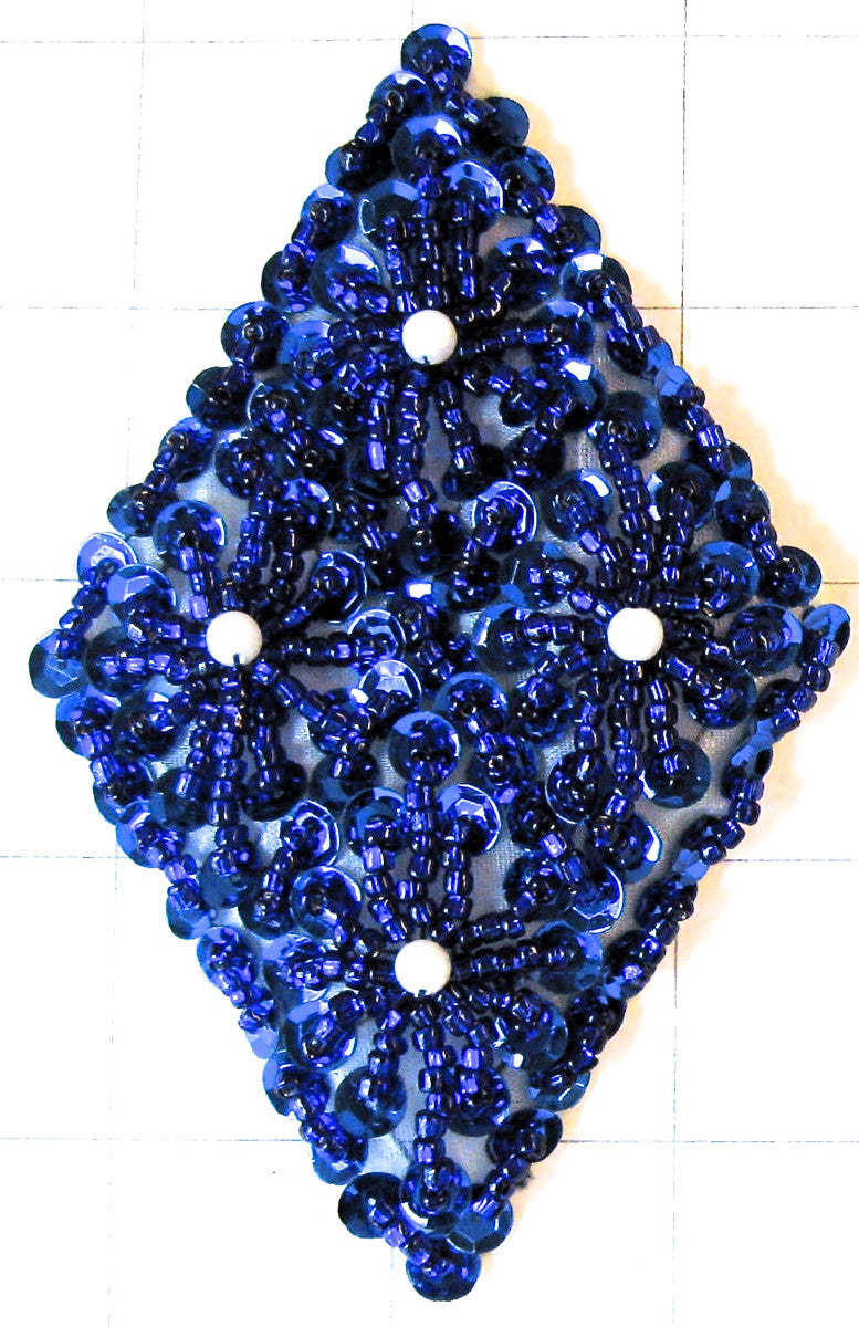 Designer Motif Diamond with White Pearls 3" x 4.5"