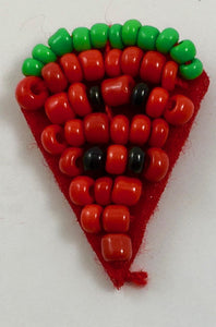 Pie Red black Green Beads 1"
