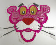 Load image into Gallery viewer, Panther with Bright Fuchsia, Gold, Black and White Sequins 10.5&quot; x 11&quot;