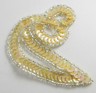 Designer Motif Twist Single with Yellow Sequins Silver Beads 3" x 3.5"