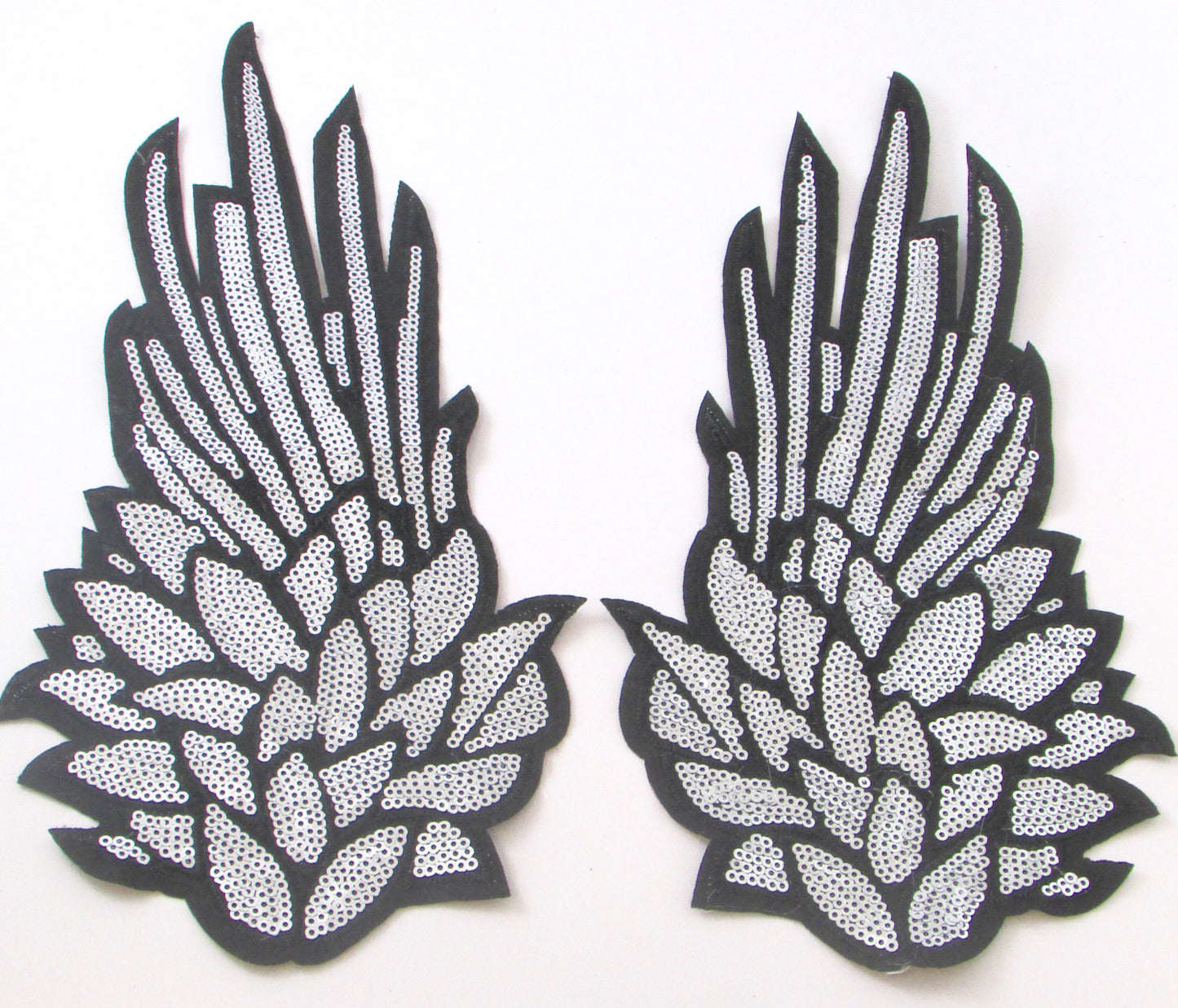 Wing Pair with Silver Sequins 11.5" x 5.5"