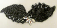 Designer Motif with Gun Metal and Black Beads and Silver Stones 1.5