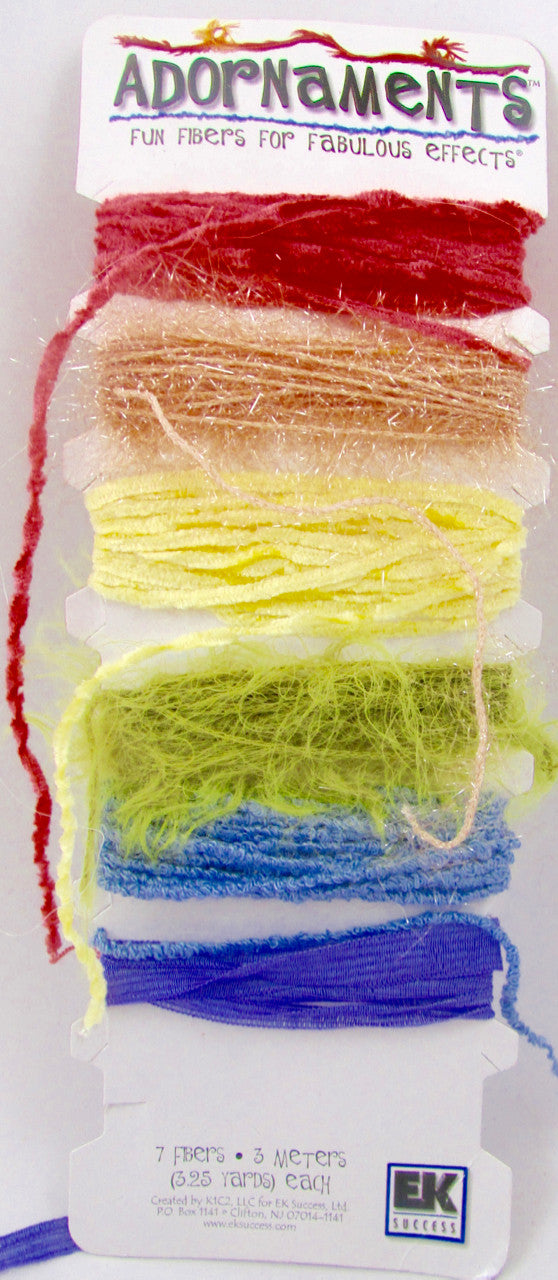 Recorte de fibras con seis texturas diferentes, 3.25 yardas cada fibra, 1/8" de ancho