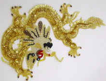 Load image into Gallery viewer, Dragon Large Gold with Sequins and Beads 7.5&quot; x 12&quot;